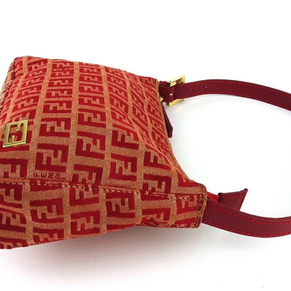 FENDI Handbag Zucchino Canvas ~ Leather Auth USED T19870 - Picture 5 of 7